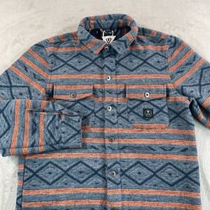 Vissla West Coast Overshirt Men Medium Multi Aztec Geometric Wool Blend NWOT